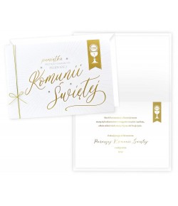 Kartka na Komunię pięknie zdobiona XL KPE186