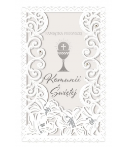 Kartka na Komunię pięknie zdobiona KPAS158