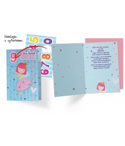 Kartka na urodzinki dla Dziewczynki baletnicy DKP49