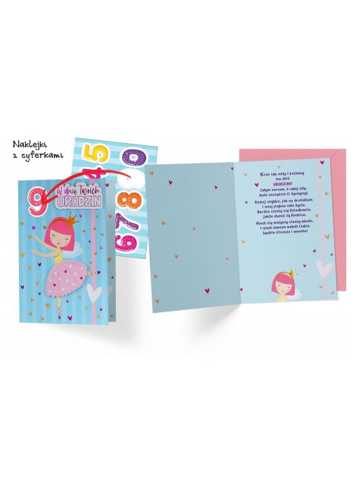 Kartka na urodzinki dla Dziewczynki baletnicy DKP49