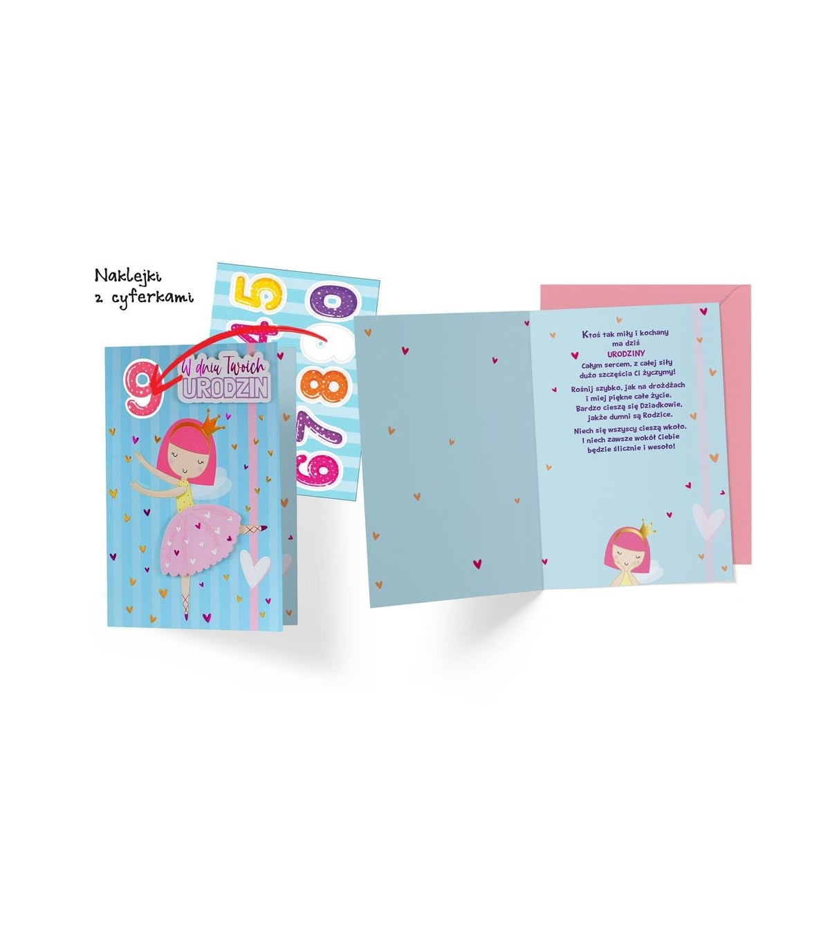 Kartka na urodzinki dla Dziewczynki baletnicy DKP49