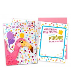 Kartka urodzinowa z flamingiem DKP53