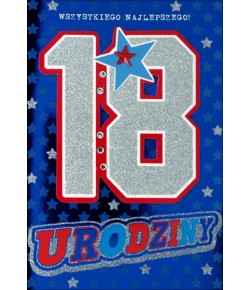 Kartka na 18 urodziny z życzeniami H1118U