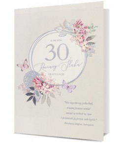 Kartka na 30 rocznicę ślubu Perłową H2846