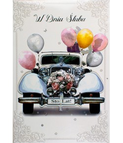 Kartka na ślub przestrzenna 3D M860