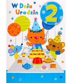 Kartka na 2 urodzinki dla chłopca M851
