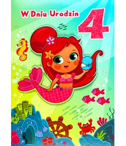Kartka na 4 urodziny pięknie zdobiona M843