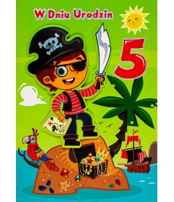 Kartka na 5 urodziny, piracka  M854