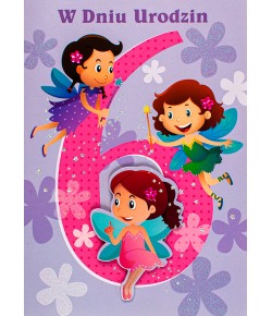 Kartka na 6 urodziny dla Dziewczynki M845