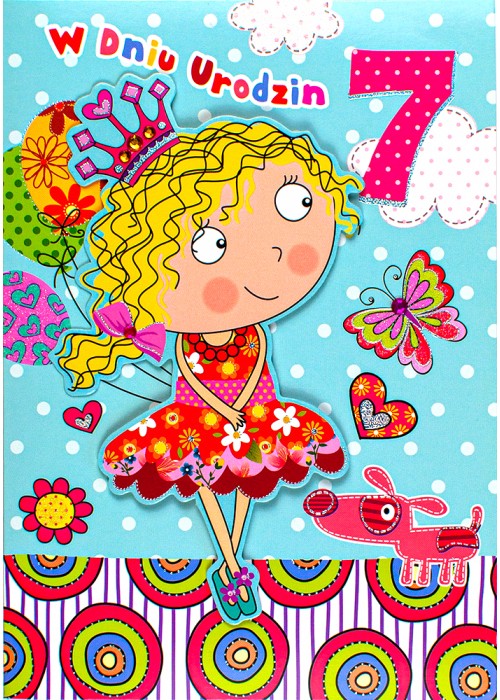 Kartka na 7 urodziny dla Królewny M846