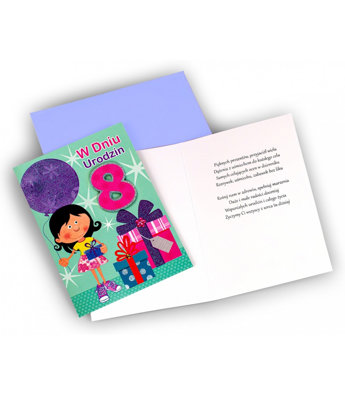 Kartka na 8 urodziny dla Dziewczynki M847