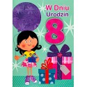 Kartka na 8 urodziny dla Dziewczynki M847
