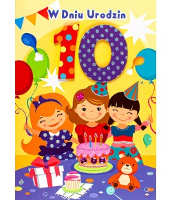 Kartka na 10 urodziny dla Dziewczynki M849