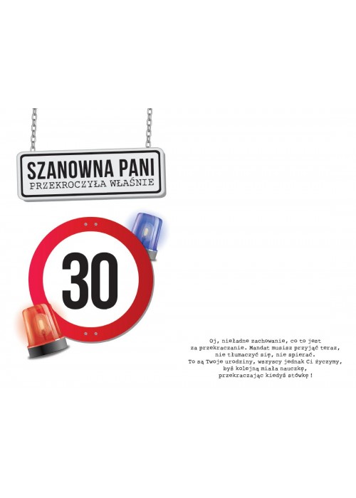 Kartka na 30 urodziny Duża XXL PLE4