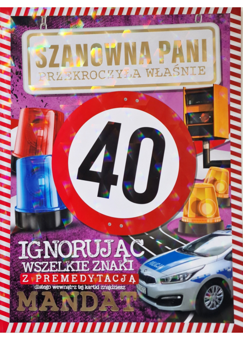 Kartka na 40 urodziny XXL extra PLE6