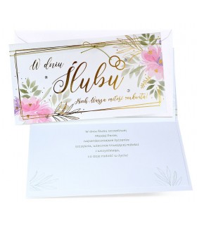 Kartka na ślub zdobiona cyrkoniami PM331