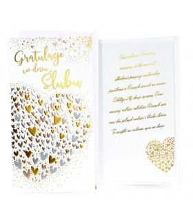 Kartka ślubna z życzeniami, pięknie zdobiona PM301