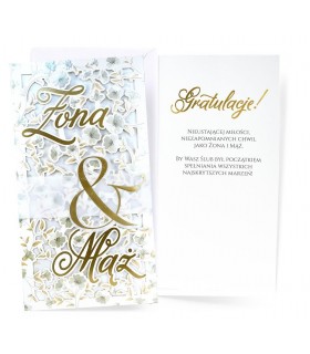 Kartka Ślubna, ażurowe zdobienia PM327
