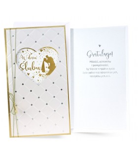 Kartka Ślubna ze złotą kłódką Love PM304