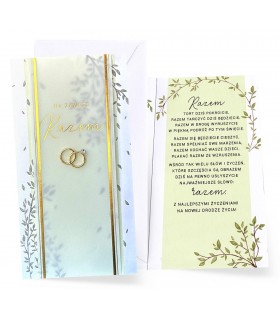 Kartka Ślubna zdobiona obrączkami PM318
