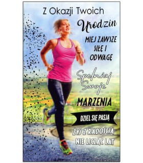 Kartka urodzinowa dla aktywnej dziewczyny A1009B