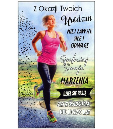 Kartka urodzinowa dla aktywnej dziewczyny A1009B