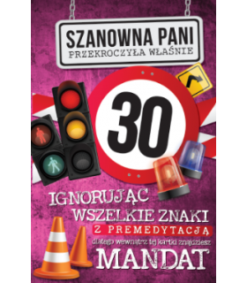 Kartka na 30 urodziny Kobiety z mandatem JCX10