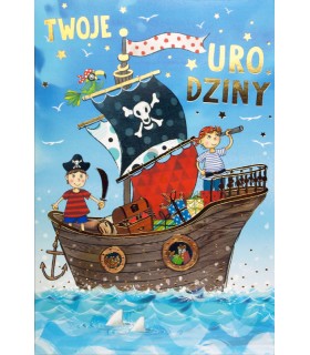 Kartka urodzinowa dla Chłopca Piracka H2675