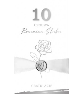 Kartka z okazji 10 Rocznicy ślubu cynowej KP201