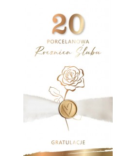 Kartka na 20 rocznicę ślubu Porcelanową KP202