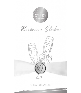 Kartka na rocznicę ślubu z cyframi do wklejenia KP200