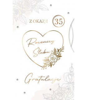 Kartka na Jubileusz ślubu z cyfrą do ustawienia KP208