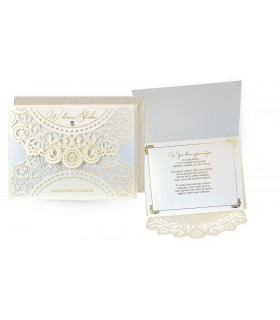 Kartka na ślub ażurowa, pięknie zdobiona DKP56