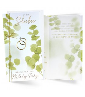 Kartka na ślub z życzeniami, elegancka PM319