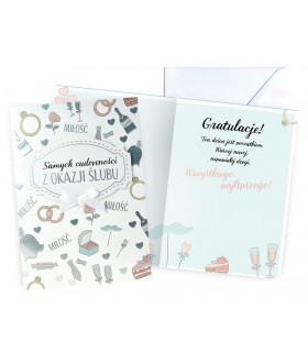 Kartka na Ślub zabawna, pięknie zdobiona DK977