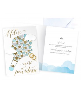 Kartka na Ślub odlotowa, zdobiona obrączkami DK969