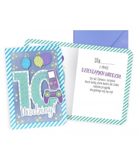 Kartka z okazji 10 urodzin z życzeniami DK1000