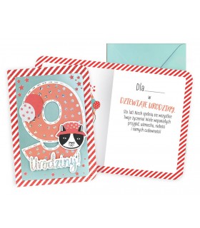 Kartka na 9 urodziny, urocza DK998