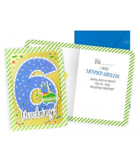 Kartka na 6 urodzinki z życzeniami DK992