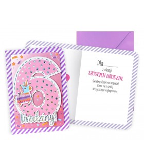 Kartka na 6 urodziny pięknie zdobiona DK991
