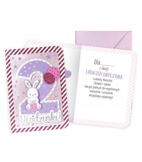 Kartka z okazji 2 urodzin bogato zdobiona DK984