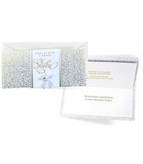 Kartka na ślub pięknie zdobiona Duża KPE206