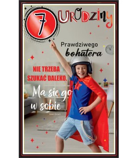 Kartka z okazji 7 urodzin dla super chłopaka U105
