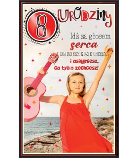 Kartka na 8 urodziny dla dziewczyny Kartka U110