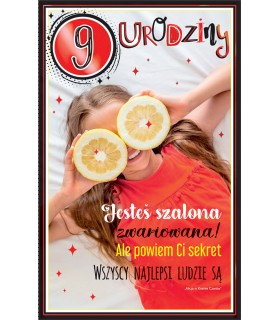 Kartka z okazji 9 urodzin dla dziewczynki U111