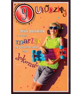 Kartka na 9 urodziny dla chłopaka U107