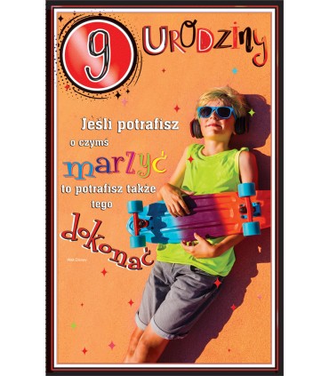 Kartka na 9 urodziny dla chłopaka U107