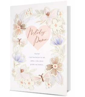 Kartka Ślubna bogato zdobiona Wielka XXL Gold28