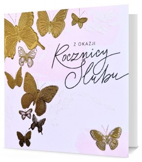 Kartka na Rocznicę Ślubu, elegancka Duża Silver17