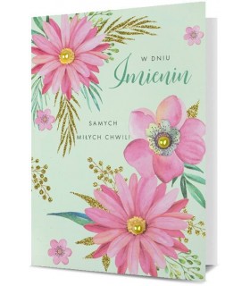 Kartka Imieninowa pięknie zdobiona H1686